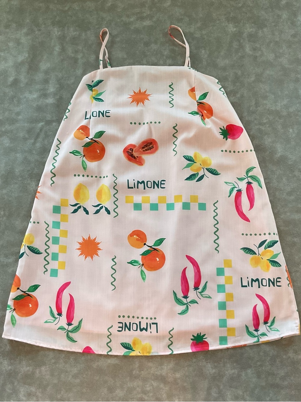 Petal + Pup Fruit Print Mini Dress M Pink Limone Italian Summer NWOT - Picture 2 of 8